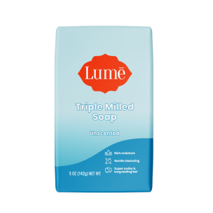 Lume Triple Milled Soap - Unscented, 5 oz, Paraben & Phthalate Free, Hypoallergenic for Face & Body